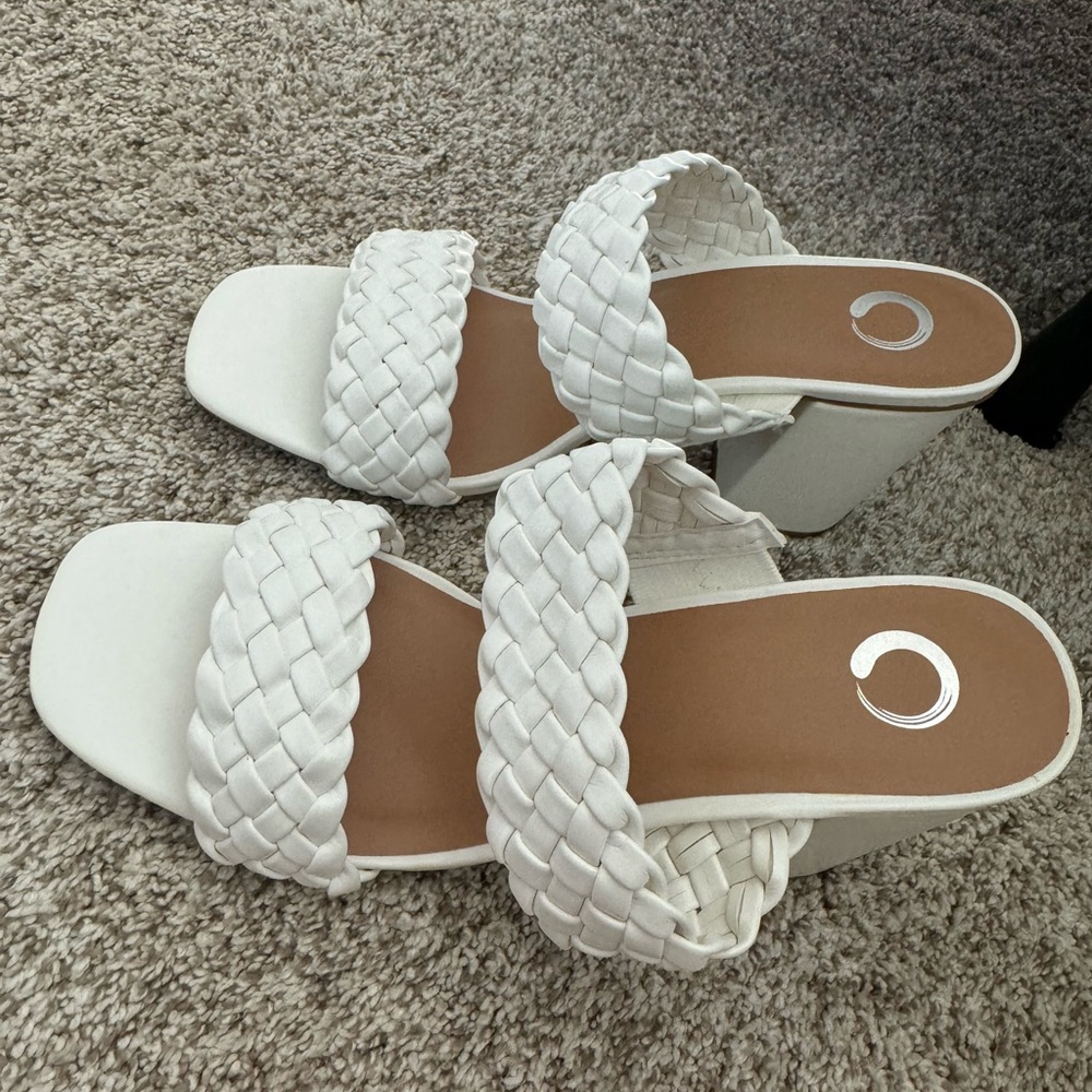 Elegant White Braided Women's Sandals